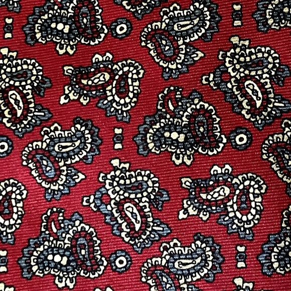 Hanover St Vintage Tie Paisley Red Silk The Works USA - Picture 2 of 7